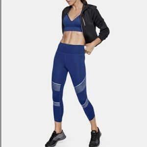 Under Armour NWT Women’s Blue Breathelux Metallic Cropped Capri Leggings Large